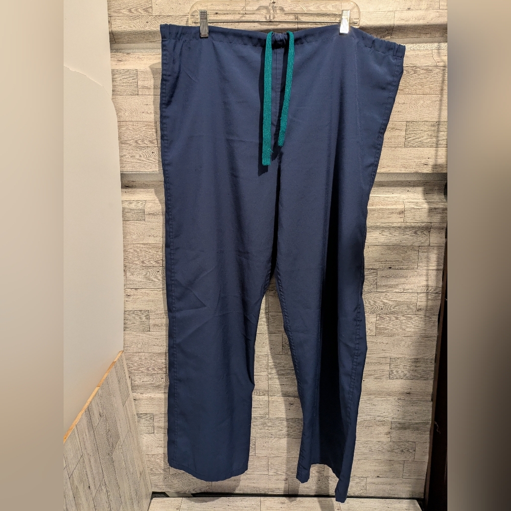 Men's Deep Blue Joggers with Green Drawstring
